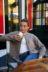 Cashmere cardigan taupe