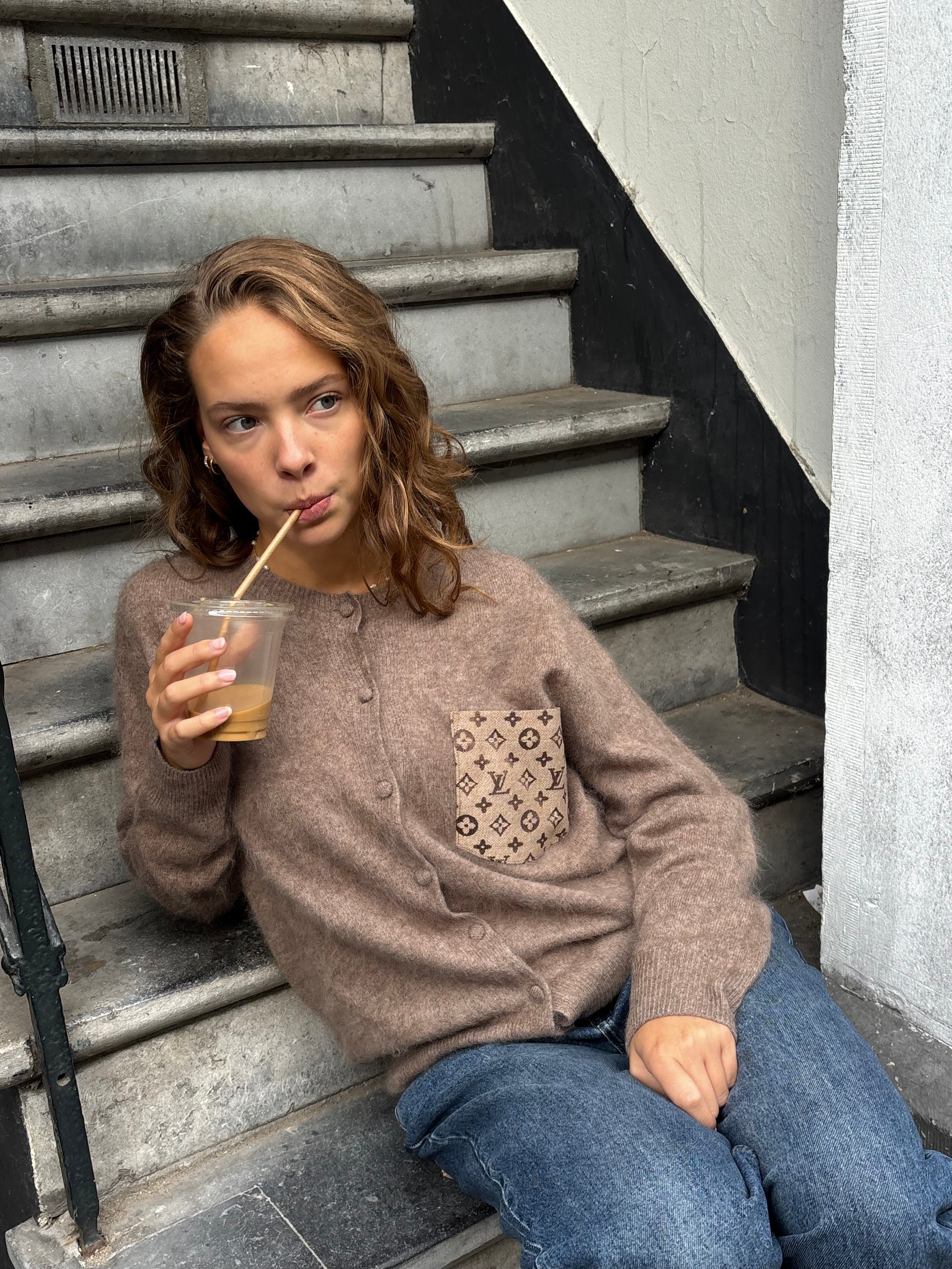 Cashmere cardigan taupe