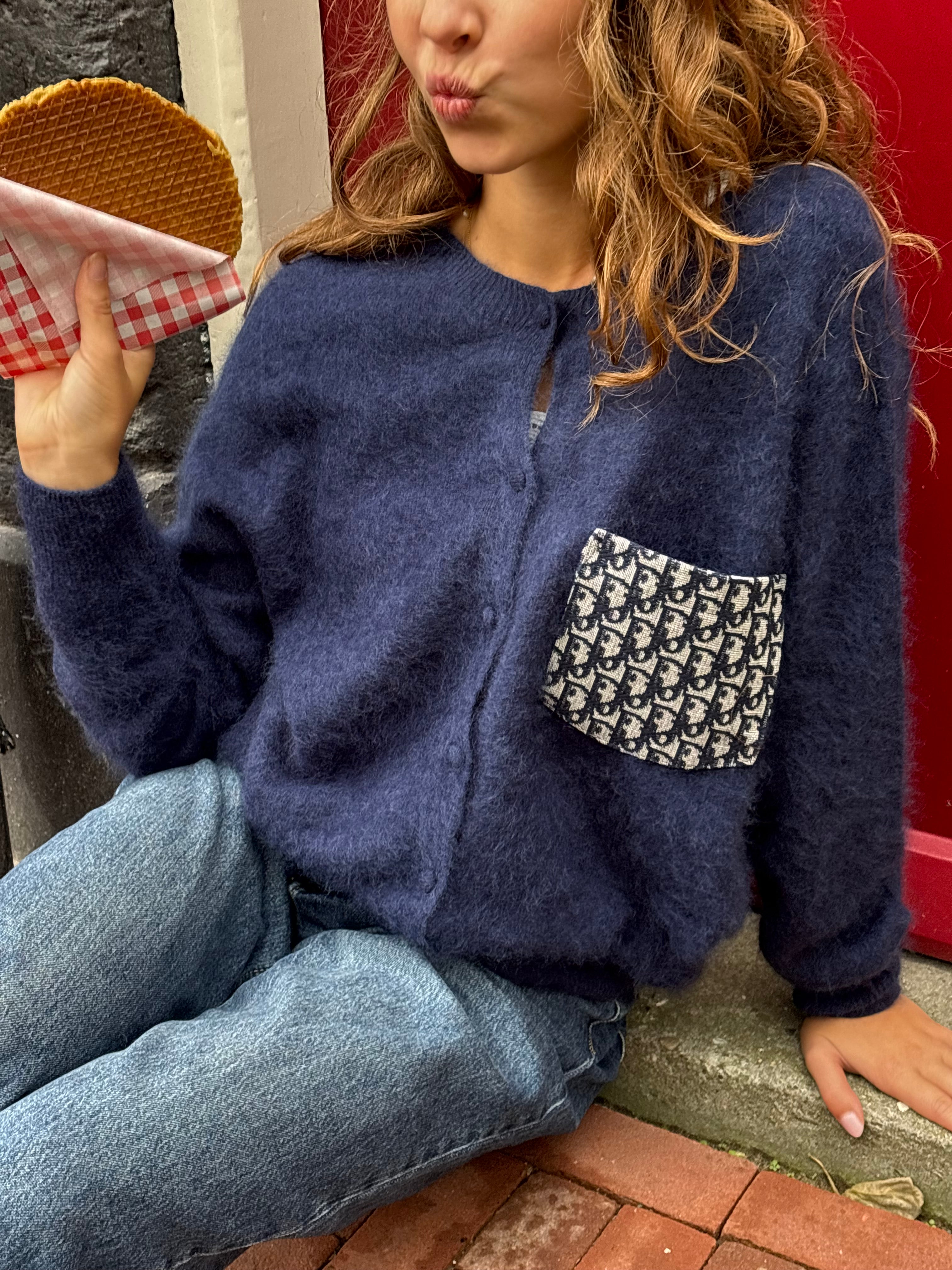 Cashmere cardigan navy