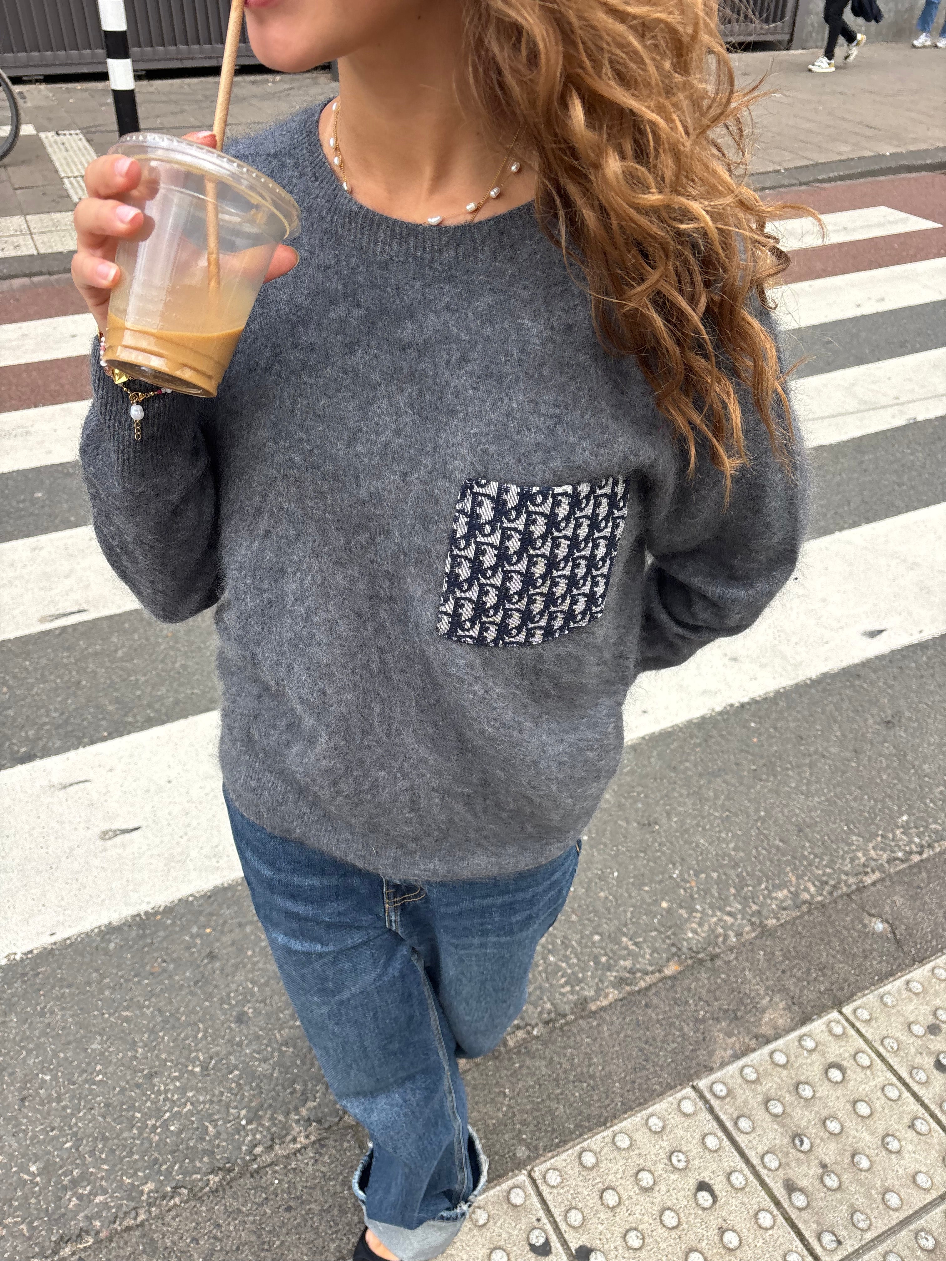Cashmere pull grey