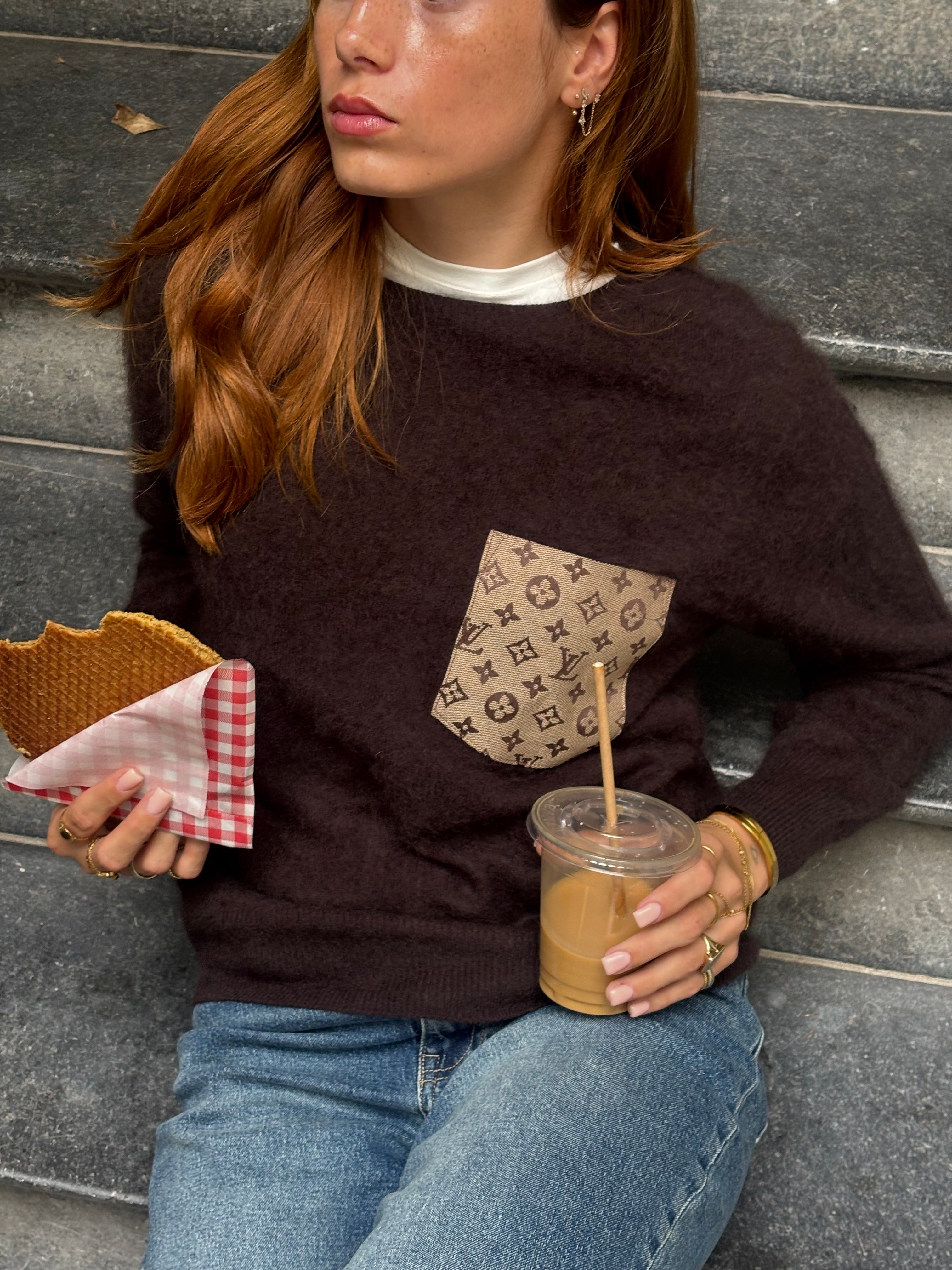 Cashmere pull brown