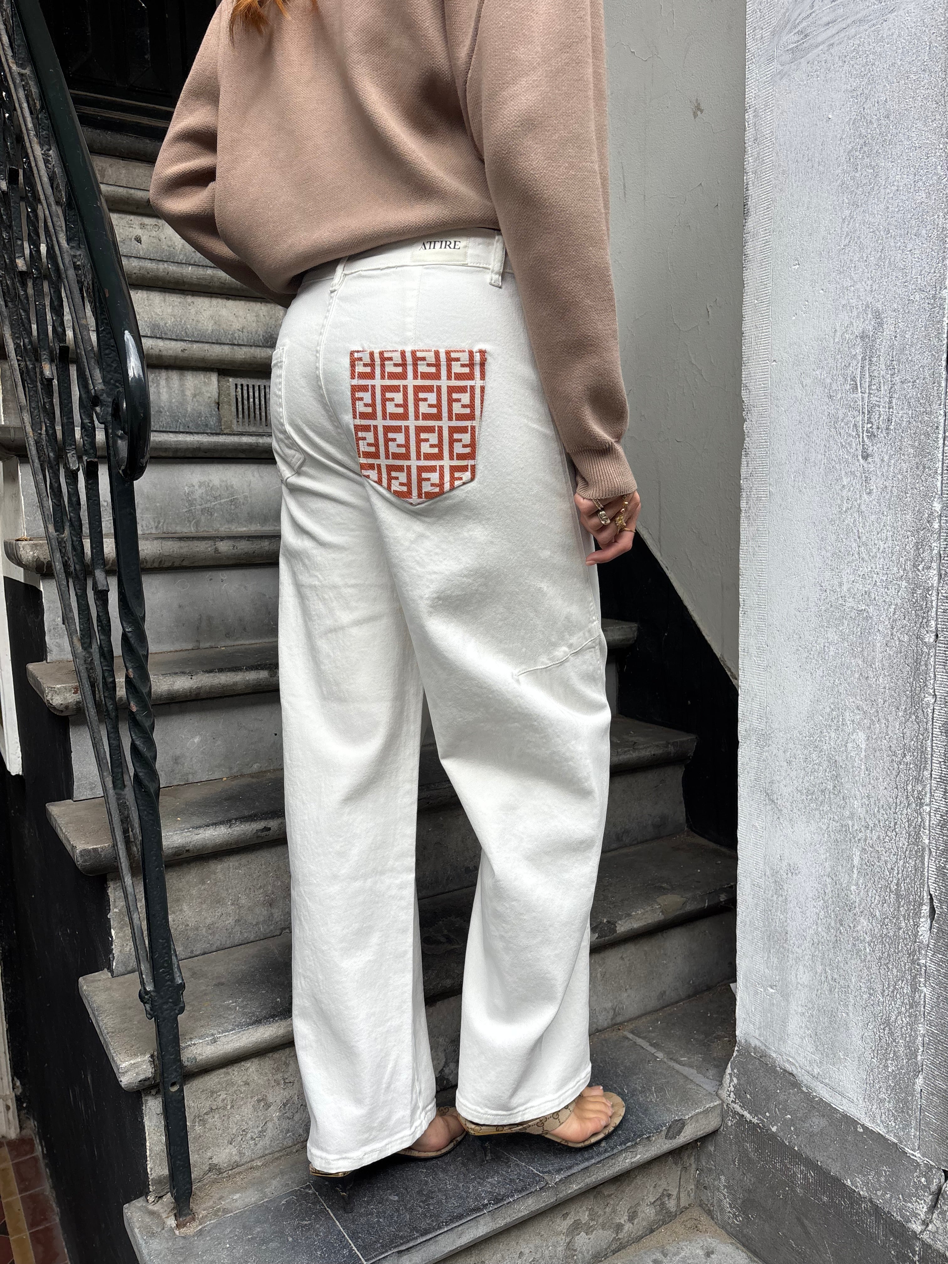 Attire sale jeans wit - orange