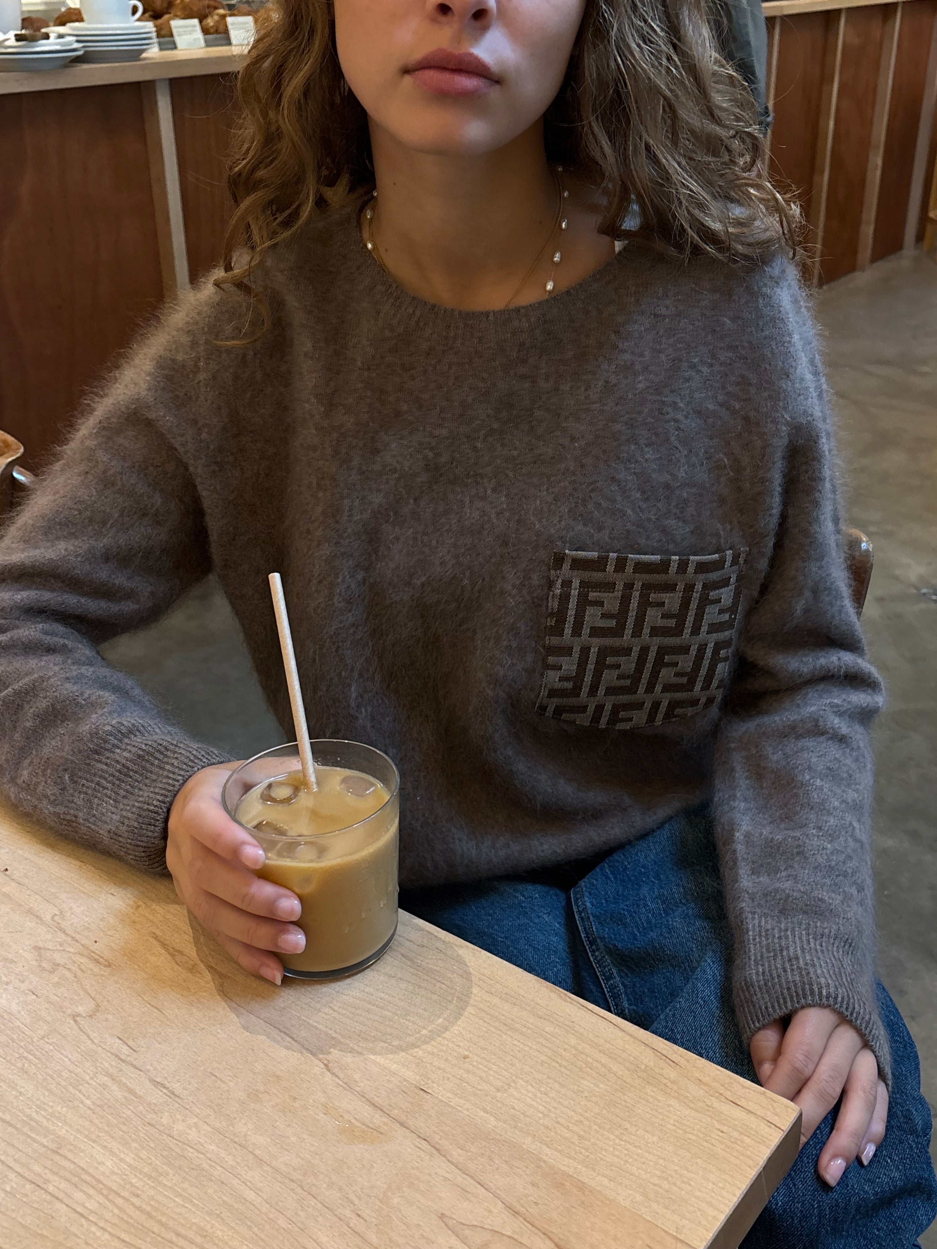 Cashmere pull taupe