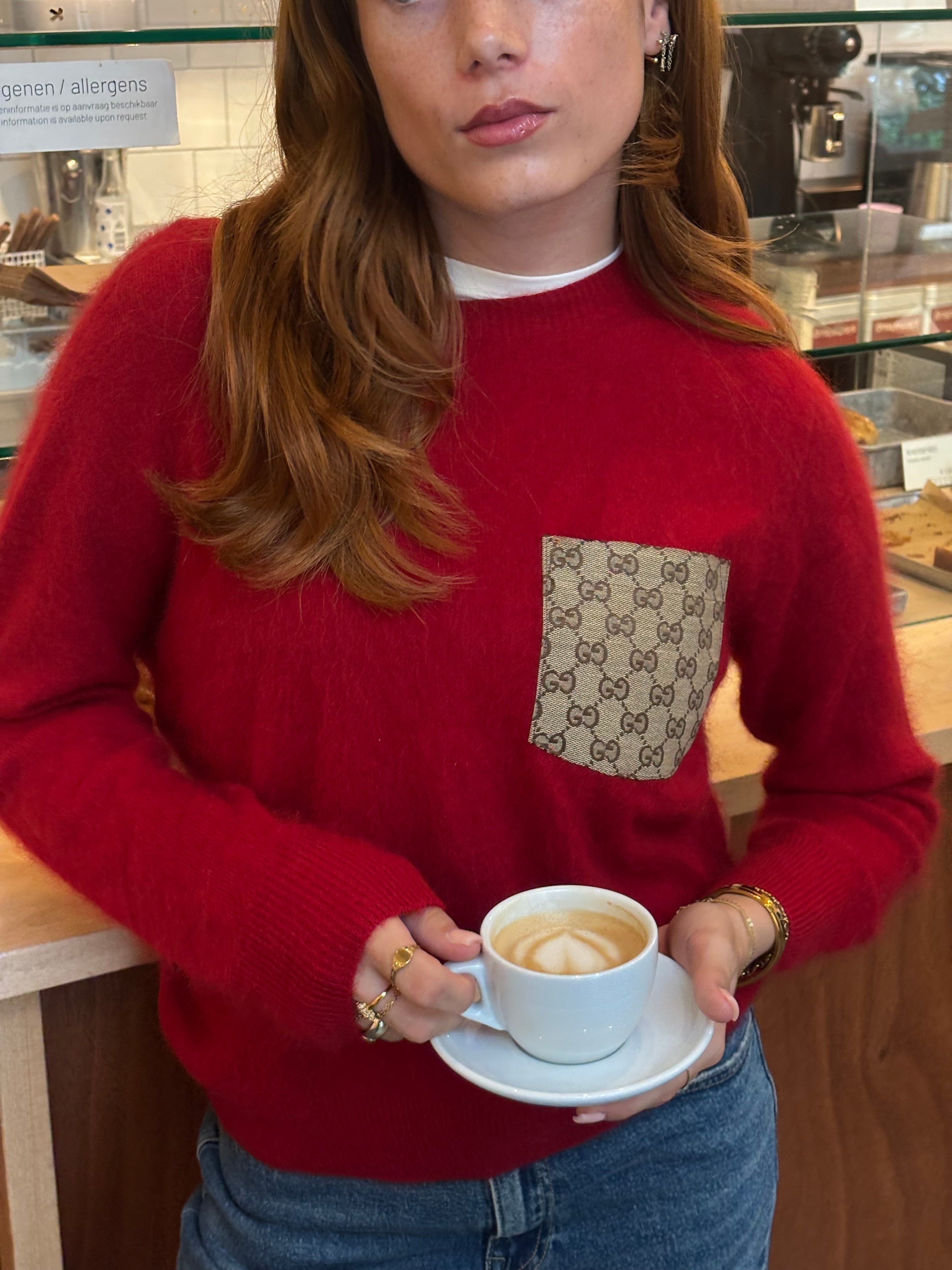 Cashmere pull red