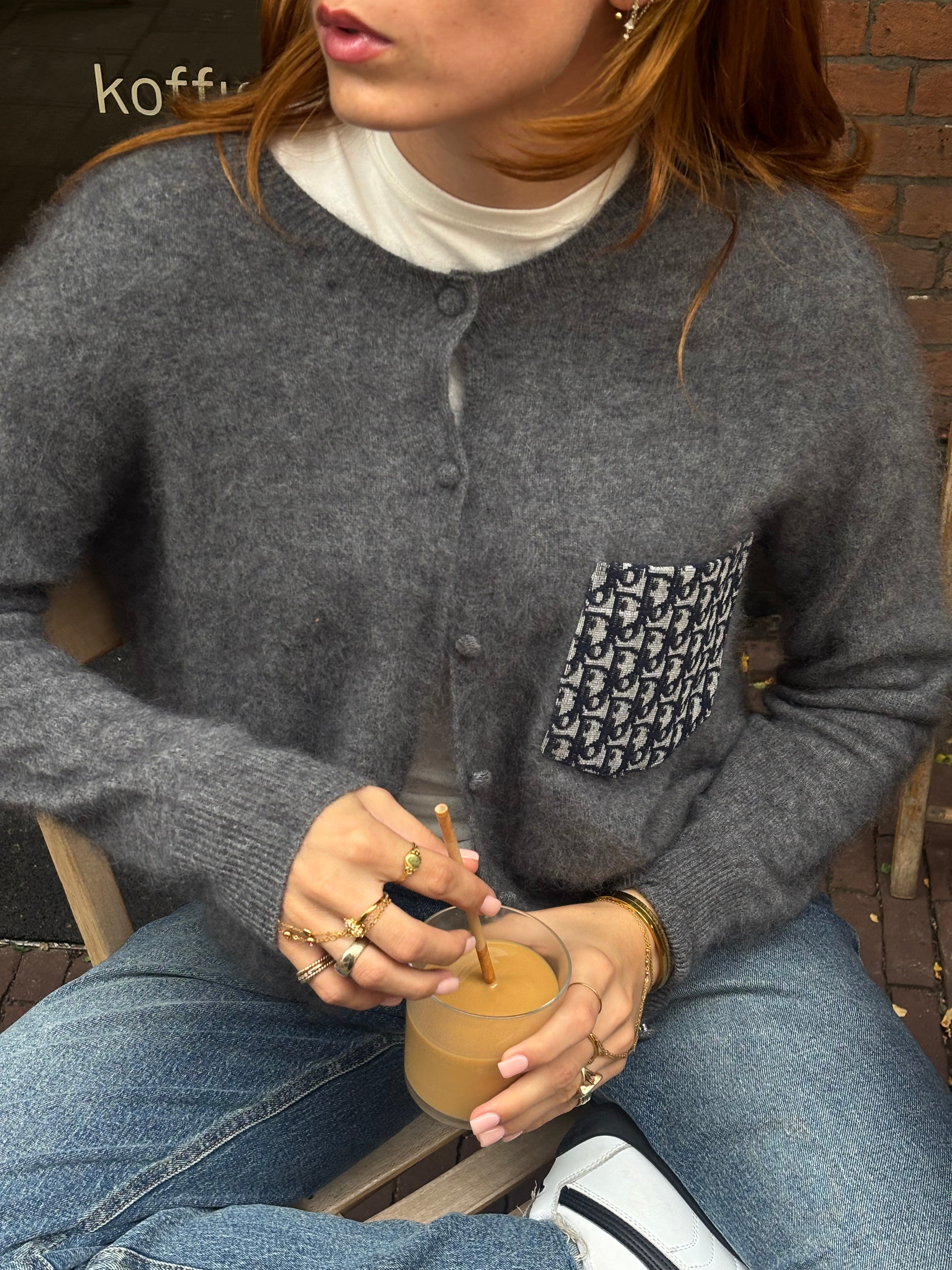 Cashmere cardigan grey