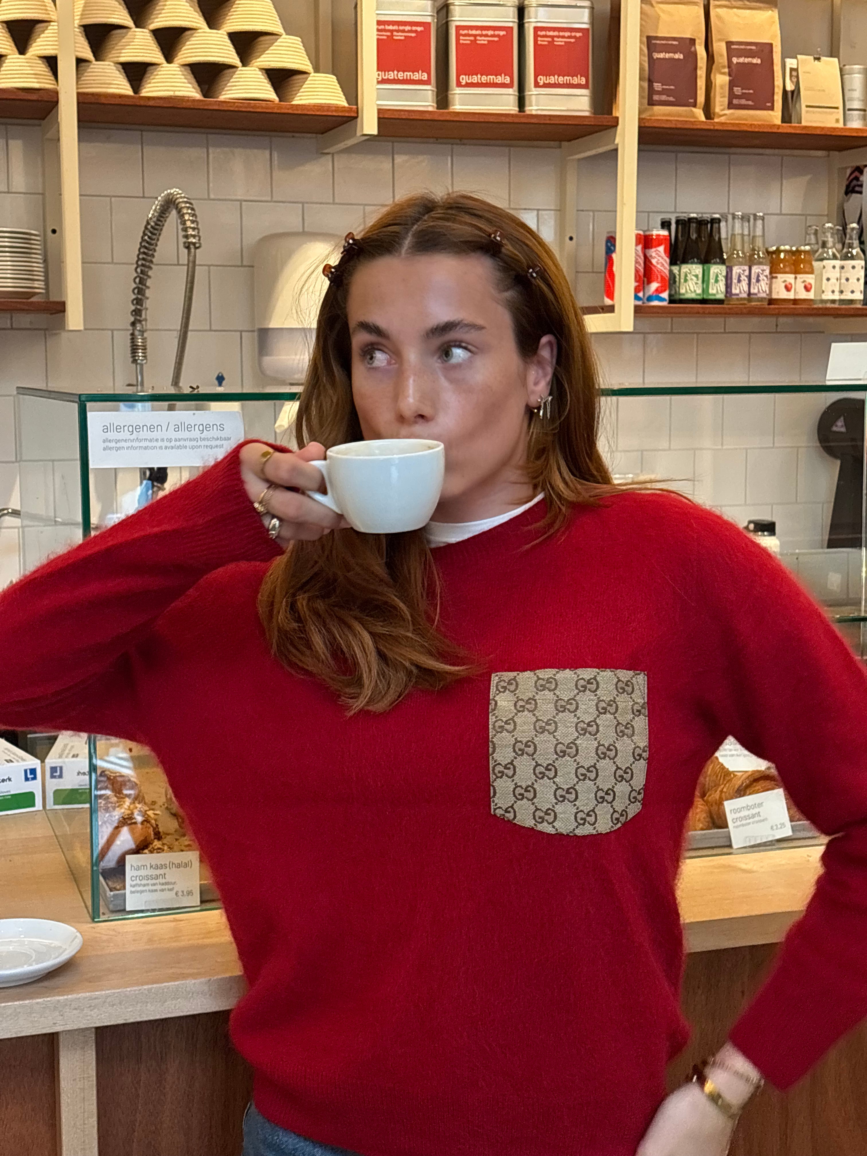 Cashmere pull red