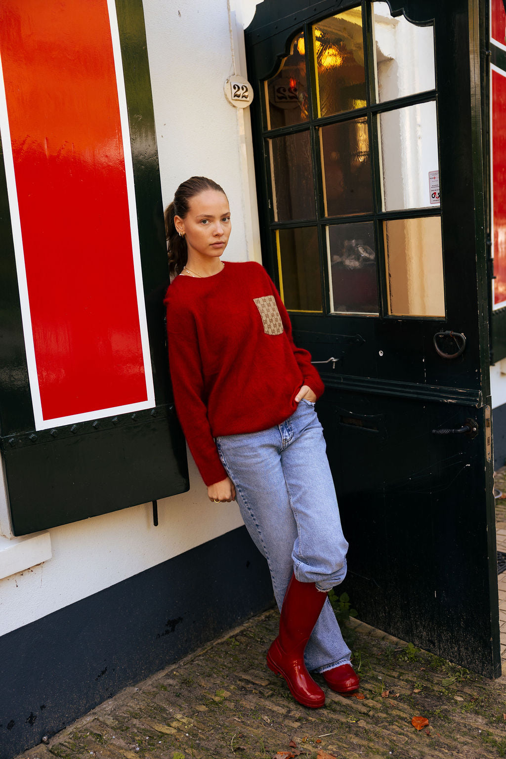 Cashmere pull red