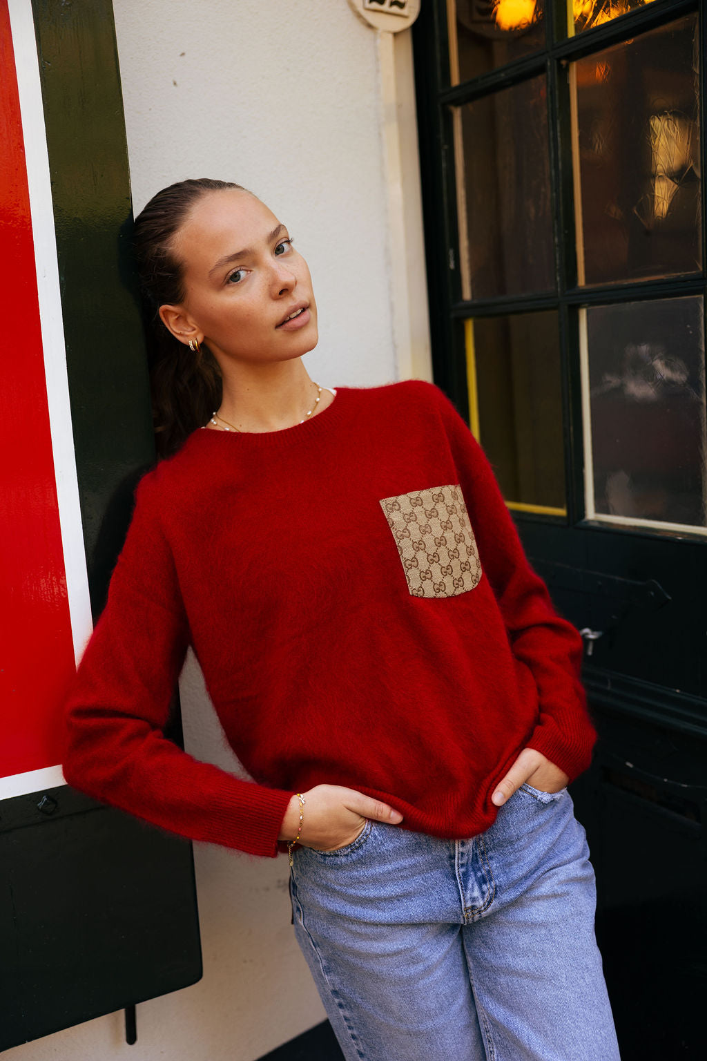 Cashmere pull red