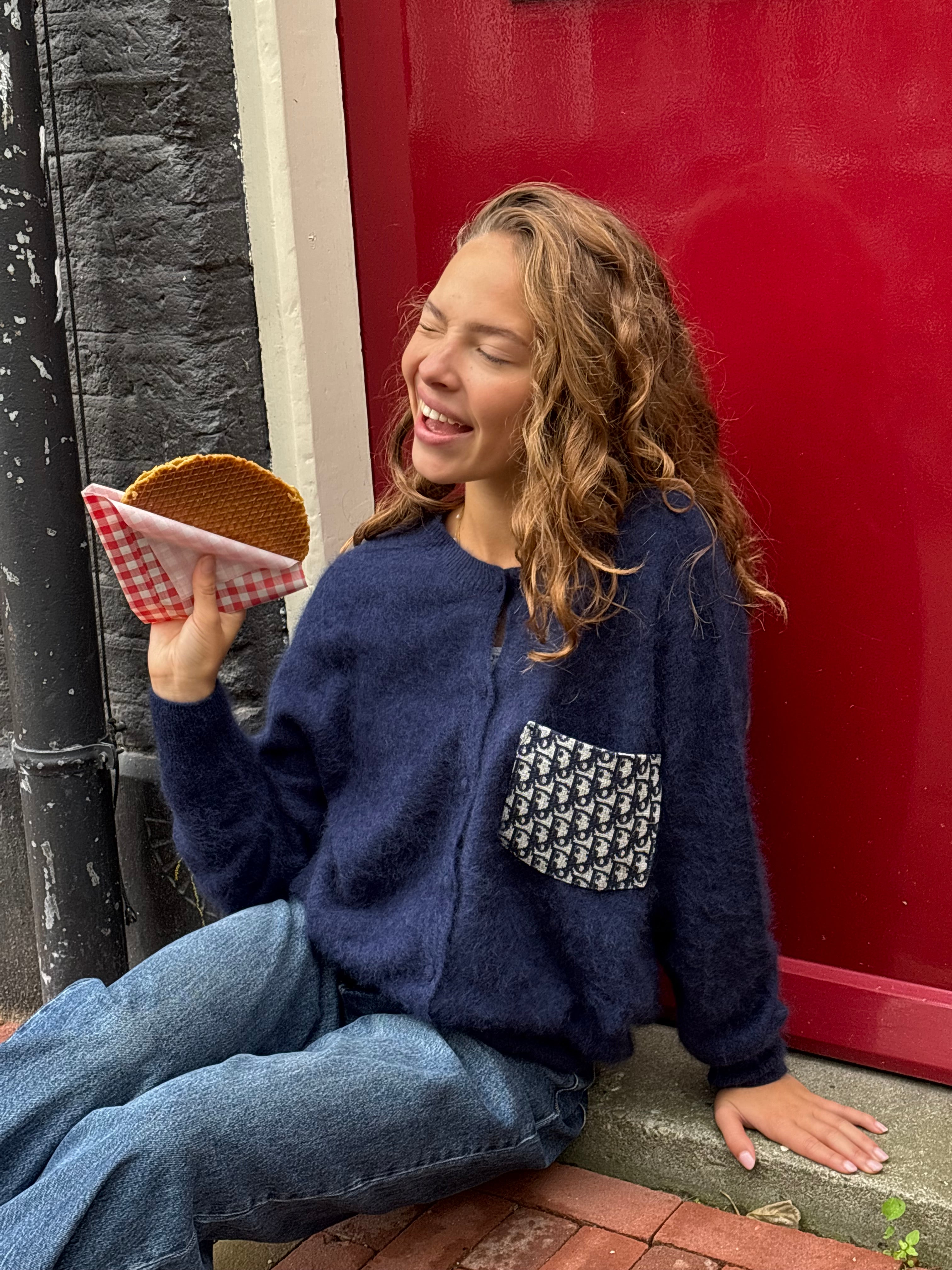 Cashmere cardigan navy
