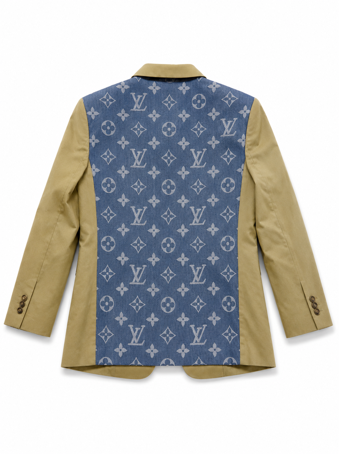 Beige blazer denim blue one size