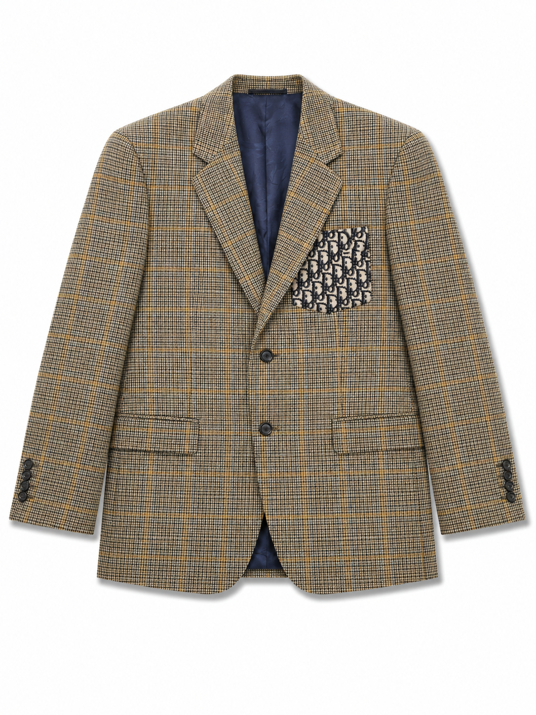 Ruit blazer navy pocket one size