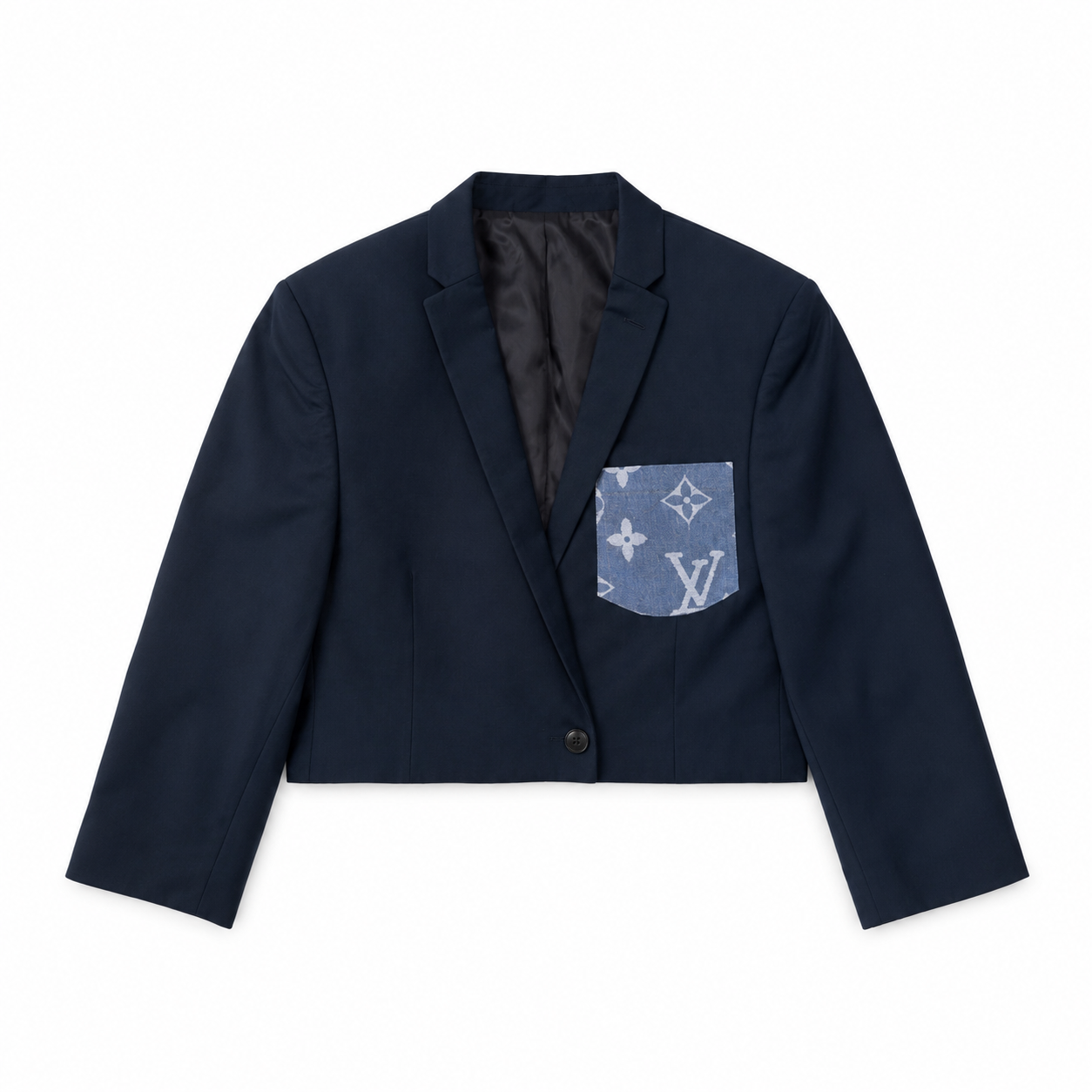 Crop blazer blue