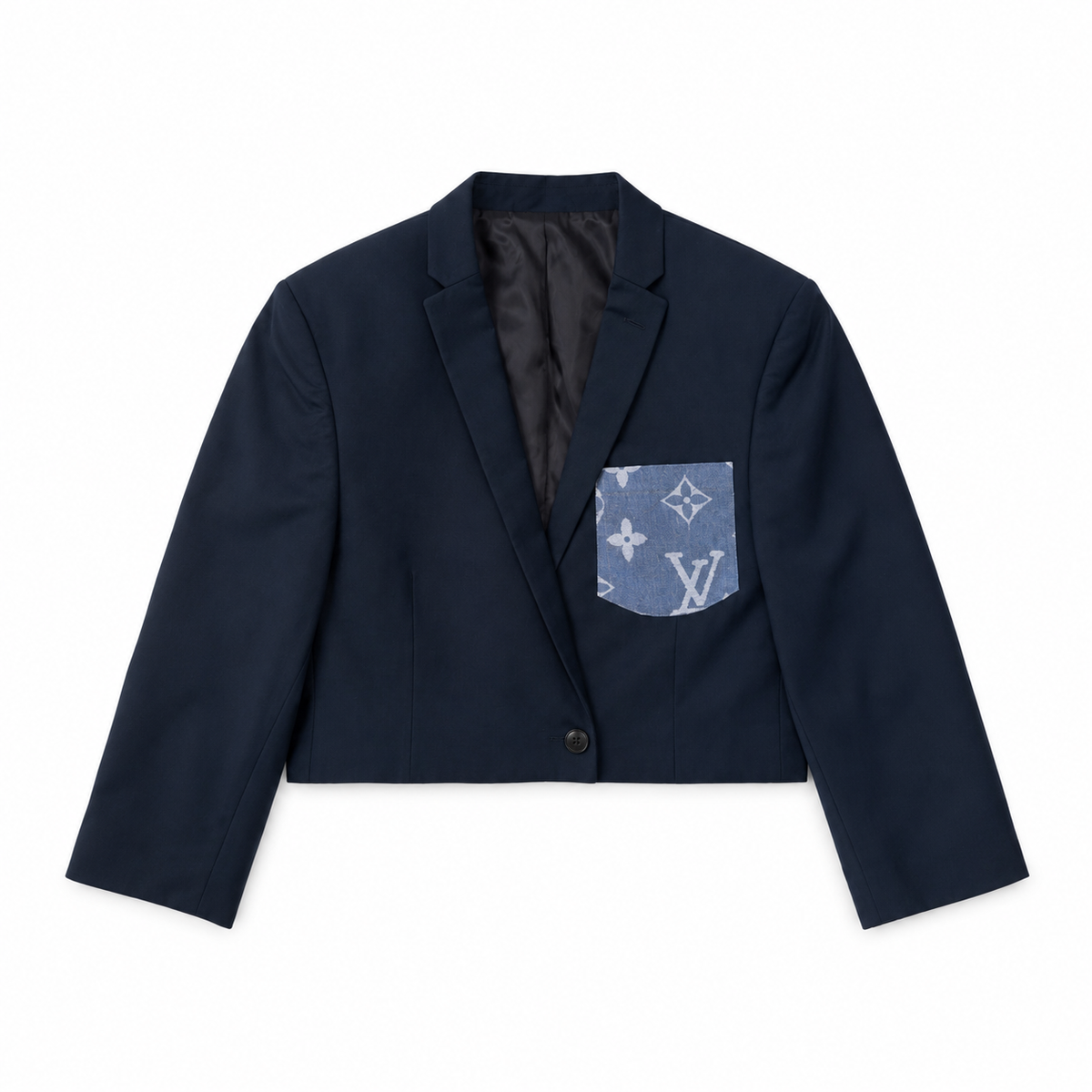 Crop blazer blue